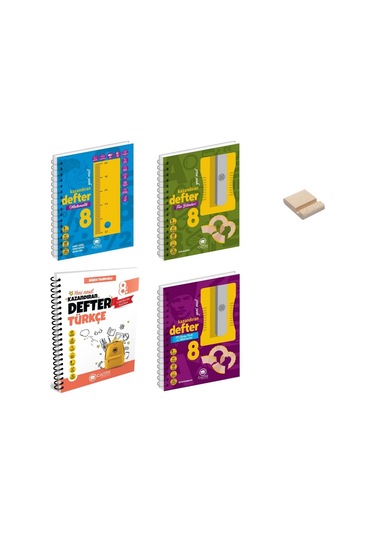 Lgs 8. Sınıf Matematik Fen Bilimleri Türkçe Ve İnkılap Kazandıran Defter 4lü Set