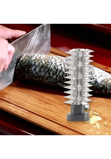 Balık Pullarını Temizleyici Aksesuarları Elektrikli Pul Temizleyici Dayanıklı C Gümüş