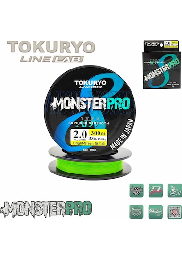 Tokuryo Lıne Lab Monsterpro X8 2.0pe 0.20mm 33ıb 15.0kg Bright-g
