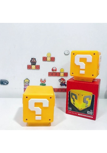 Qingmipy Süper Mario Işık Küpü - 2w Gece Lambası Ve Dekoratif Oyun Aksesuarı Sari