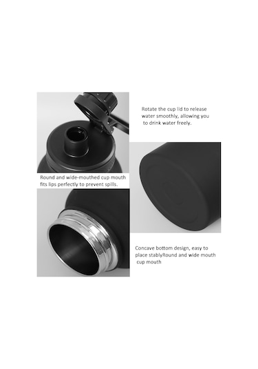 Telefon Manyetik Tutuculu 650ml Spor Şişesi Paslanmaz Çelik Termos Bardak