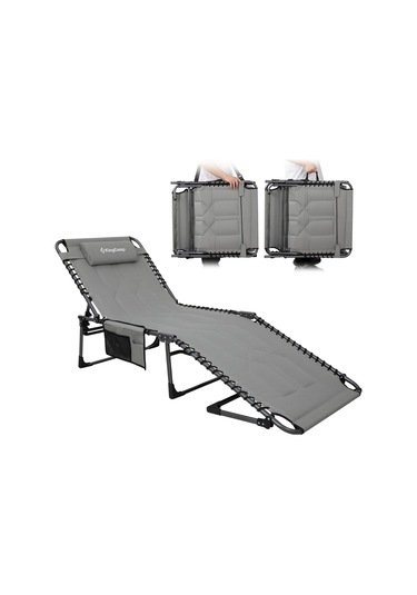 Kingcamp Magnolia B20 Premium 7 Kademeli Katlanır Dolgulu Şezlong Grey Gri