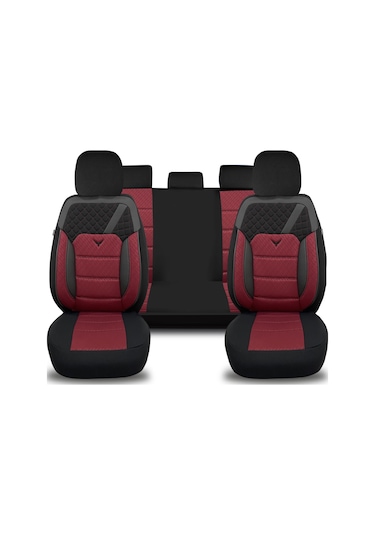 Minderland K1 - Suzuki Splash İle Uyumlu Koltuk Kılıfı, Tam Takım/bordo-siyah