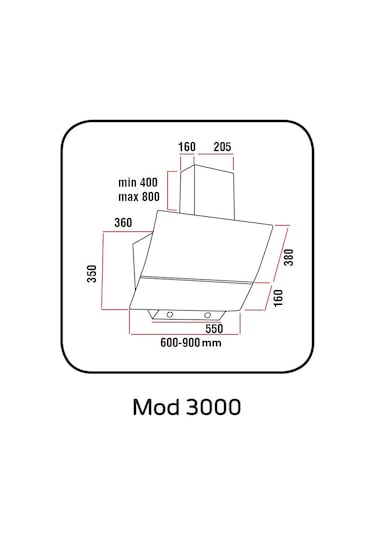 Alveus Mod 3000 Duvar Tipi 60 CM Davlumbaz