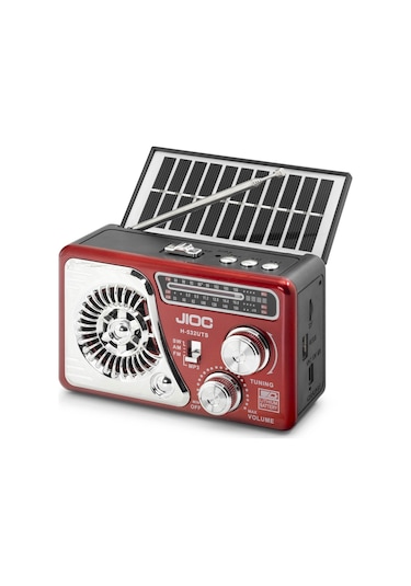 Periboia Nostaljik Bluetooth Fm Radyo Tws Usb Tf Aux Solar Şarjli 60561473
