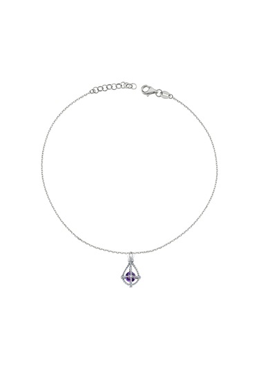 Pırlanta Lilarote Ametist Taşlı Gümüş Hal Hal Gümüş