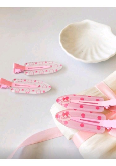 4'lü İz Bırakmayan Çıt Çıt Makyaj Tokası Pembe