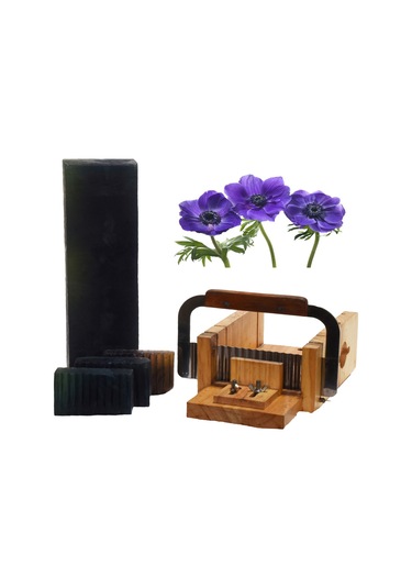 Renk Mis Sabun Kesme Dilim Mavi Anemon Çiçeği Katı Sabun 100 G