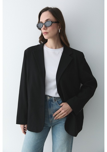 Siyah Blazer Ceket - 7619 Siyah