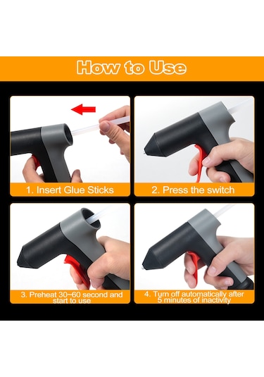 Konesam 3.7v Şarj Edilebilir Sıcak Yapıştırma Tabancası Seti - 20 Adet Yapıştırma Çubuğu, Hızlı Isınma, Usb Şarj, Çift Katmanlı Yanmaz Tasarım