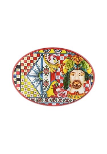 Baci Milano Sicily Melamin Oval Servis Tabağı 35,5 Cm X 51 Cm Turuncu Turuncu