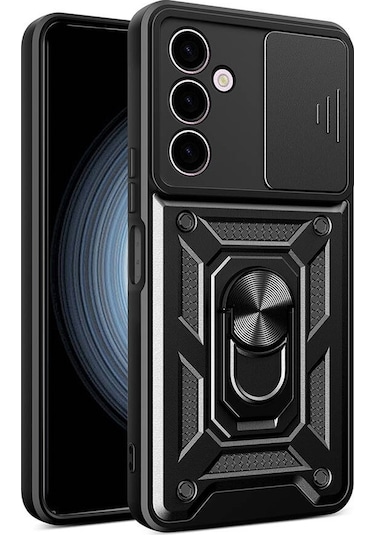 Samsung Galaxy Uyumlu A24 Kılıf Manyetik Standlı Kamera Korumalı Yüzüklü Zırh Tank Kılıf Koruyucu Kapak