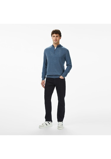 Nautica Erkek Mavi Classic Fit Kazak Düz S57104t Mavi