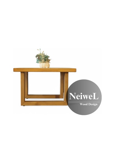 Neiwel Diena Doğal Ahşap Sehpa-90-90 Açık Ceviz