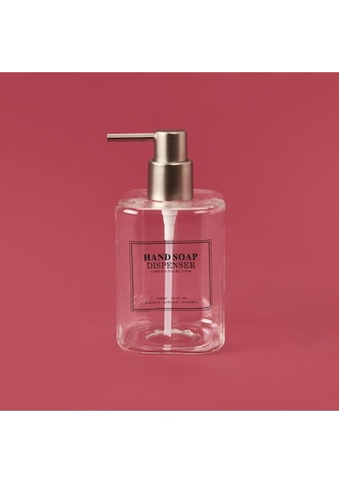 Mien Kare Borosilikat Cam Sıvı Sabunluk - Şeffaf / Gri Şeffaf / Gri