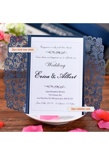 Mufunye 20 Adet İnci Kağıt Düğün Davetiye Kartları Tebrik Kartı Kitleri Etkinlik Parti Malzemeleri Boş İç Sayfa İle