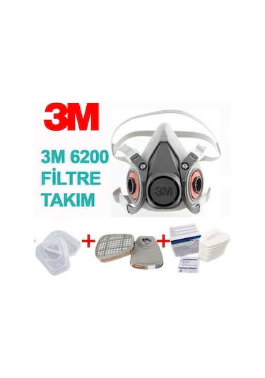 3M 6200 Orta Boy Yarım Yüz Mask + A1 Filtre Takım