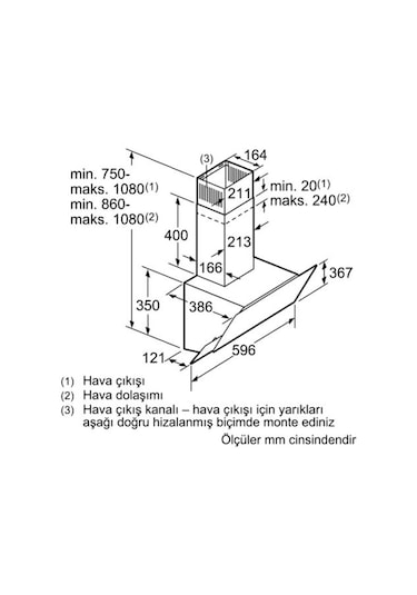 Bosch DWK65AD60R Duvar Tipi 60 CM Davlumbaz