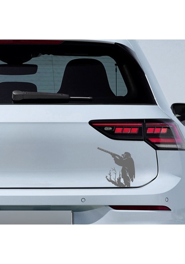 Avcı Sticker - Av Sticker - Hunter Sticker - 20cmx20cm - Gri