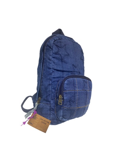 Kaliteli Mini Vintage Salaş Disayn Günlük Sırt Gezi Çantası 19 Cm X 34 Cm Lacivert