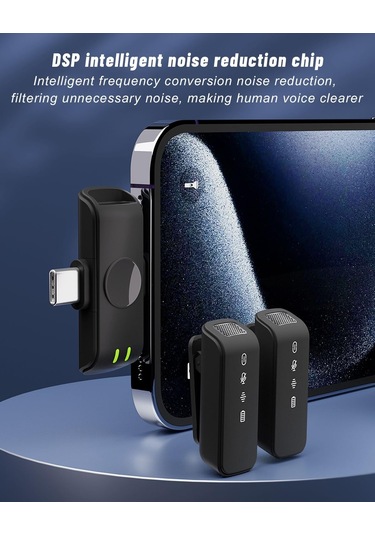 Kablosuz Yaka Mikrofonu, Güç Göstergeli Mini Yaka Mikrofonu,