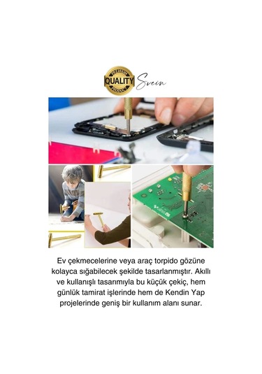 Premium 5 İn 1 Çekiç Tornavida Tamir Seti Takı Saat Çok Amaçlı Çift Kafa Telefon Mücevher Kuyumcu