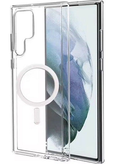 Samsung Uyumlu S24 Fe İçin Kılıf Kamera Korumalı Magsafe Wireless Şarj Özellikli Şeffaf Kılıf