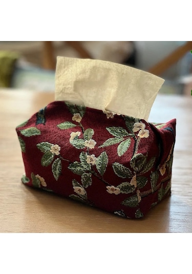 C-avrupa Retro Doku Kutusu Saklama Çantası Yüksek Kaliteli Peçete Tutucu Katlanabilir Doku Kutusu Ev Ofis Masaüstü Nakış Saklama Kutusu