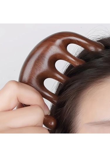 Elmpaly Beş Parmaklı Ahşap Saç Fırçası Saç Açıcı Ve Saç Derisi Masajı Yaş Kuru Saç İçin