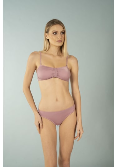 Estiva Luplu Straplez Bikini Takımı - Pudra Çok Renkli