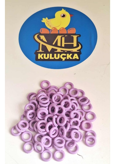 Plastik Güvercin Boncuğu Halkası Leylak Reng 100 Adet