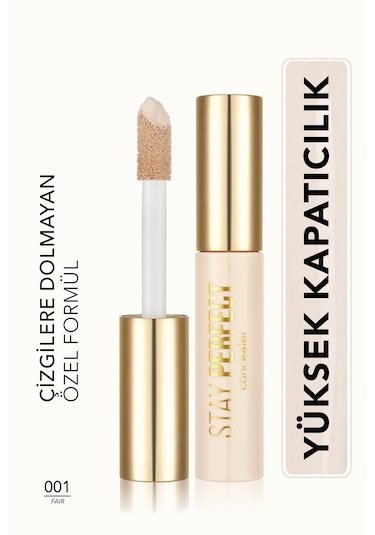 Flormar Stay Perfect Yüksek Pigmentli & Yarı Mat Bitişli Likit Kapatıcı 001 Fair
