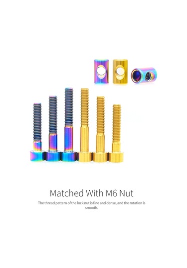 Sones Bisiklet Titanyum Alaşımlı Sele Borusu Kilitleme Vidaları, Renk: M6x30 Altın