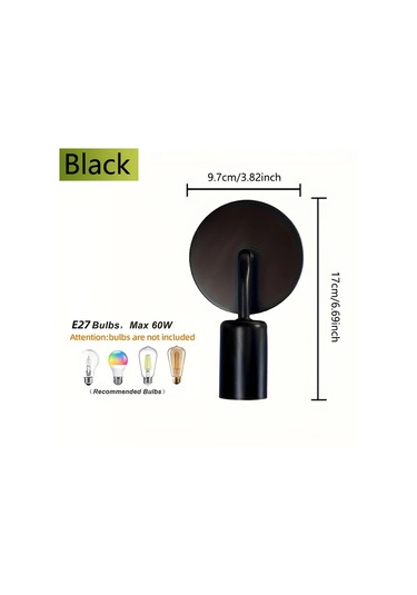 Dashanshop Siyah Modern Nordic Avize Demir Döküm Duvar Lambası E27 Oturma Odası Yatak Odası Siyah