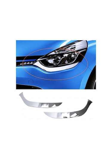 Renault Clio 4 Hb 2012-2016 Arası Krom Far Kaşı 2 Pcs P.çelik