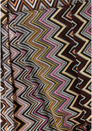 Missoni Zigzag Desenli Geniş Paça Pantolon Kahverengi