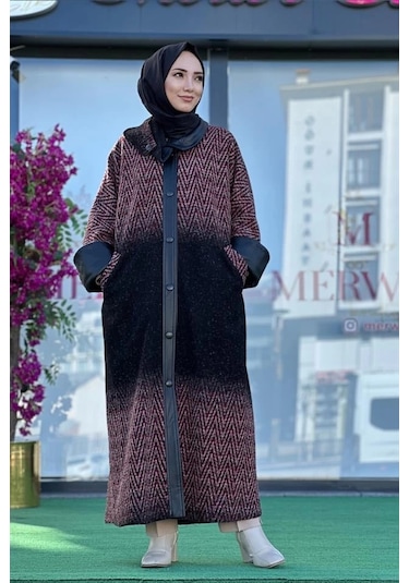 Misswhence 36521 Kaşe Kaban Çok Renkli