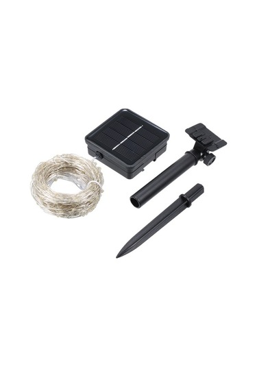 Novahub 20 Metre 200 Led Güneş Enerjili Bahçe Işıkları - 8 Modlu Beyaz Işık Beyaz