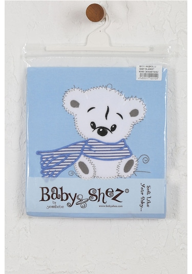 %100 Pamuklu Yenidoğan Çift Katlı Penye Bebek Battaniyesi Mavi