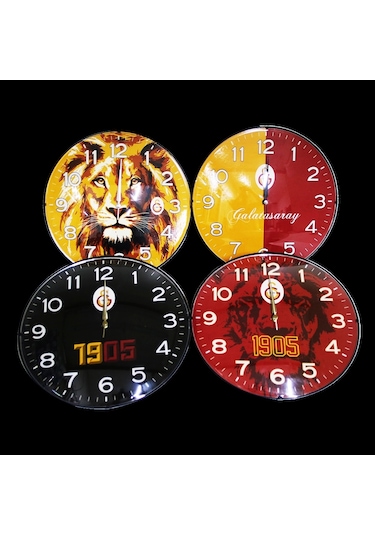Taraftar Galatasaray Metal Duvar Saati Lisanslı 4767 Çok Renkli