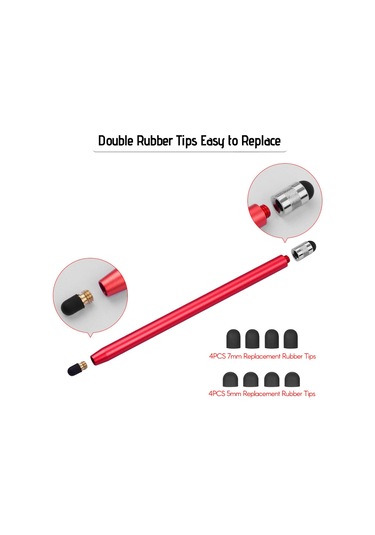 Singree 2si 1 Arada Evrensel Dokunmatik Stylus Kalem Tüm Tabletler Telefonlar 8 Yedek Yumuşak Uç 4 Adet 2siyah 2kırmızı