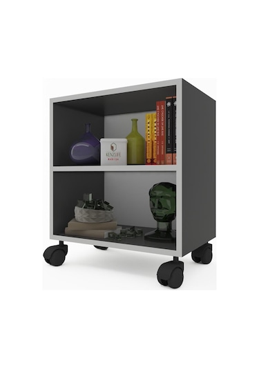 Kenzlife Mutfak Dolabı Raziye 068 030 030 Gri Tekerlekli Banyo Evrak Ofis Ayakkabılık Kiler