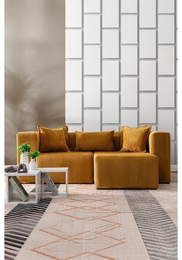 Katt Modüler Ekstra Rahat İskeletli 2 Li Koltuk 10 Renk Hardal