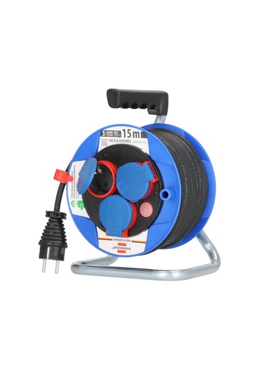 Brennenstuhl Garant Serisi H05rr-f 3g1,5 Ip44 Lisanslı 3 Soketli 15 Metre Uzunluğa Sahip Makaralı Kablo 15 Metre