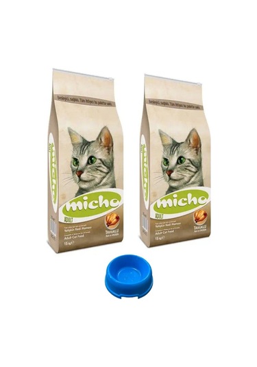 Micho Adult Cat Tavuklu Hamsi Ve Pirinç Eşliğinde Yetişkin Kedi Maması1,5 Kg+1,5 Kg+mama Kabı