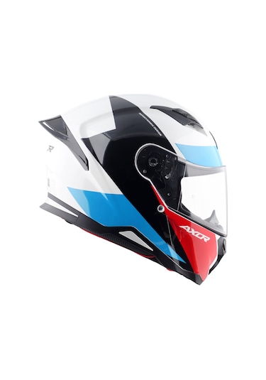 Axor Hunter Turbo Ece 22.06 Kapalı Kask Beyaz - Kırmızı - Mavi