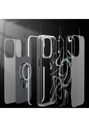 YoungKit iPhone Uyumlu 14 Pro Max Kılıf Magsafe Şarj Özellikli Youngkit Water-Ink Serisi Kapak Youngkit-10201