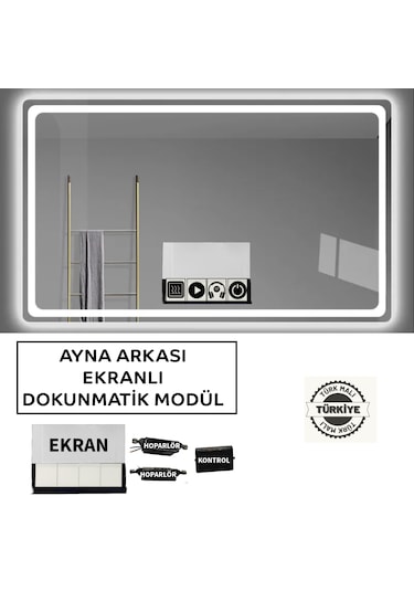 Ayna Arkası 220v Ekranlı Bluetooth Lu Çift Hoparlörlü Dokunmatik