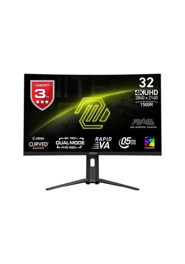 Msı 31.5" Va Mag 321cupdf 0.5ms 160hz Hdmı-dp Kavıslı Gamıng Monitör 3840x2160