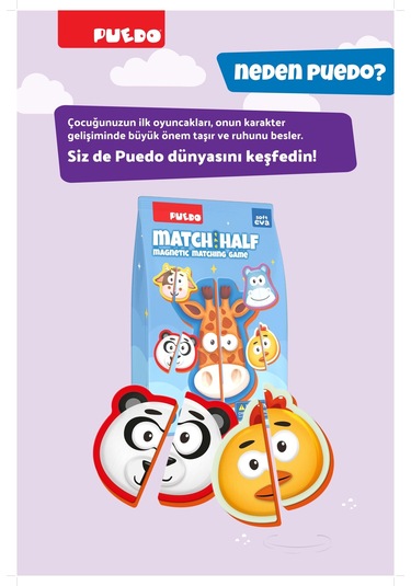 Puedo Manyetik Eşleştirme Oyunu - Match The Half